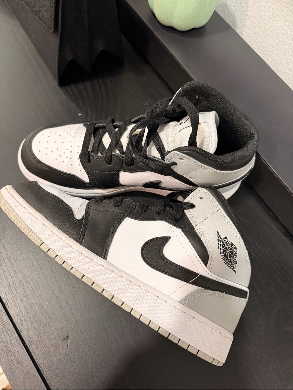 Jordan Kids' Black and White High-Top Sneakers - Picture 3 of 4